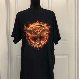 Black The Hunger Games Mockingjay graphic tee - Size XL